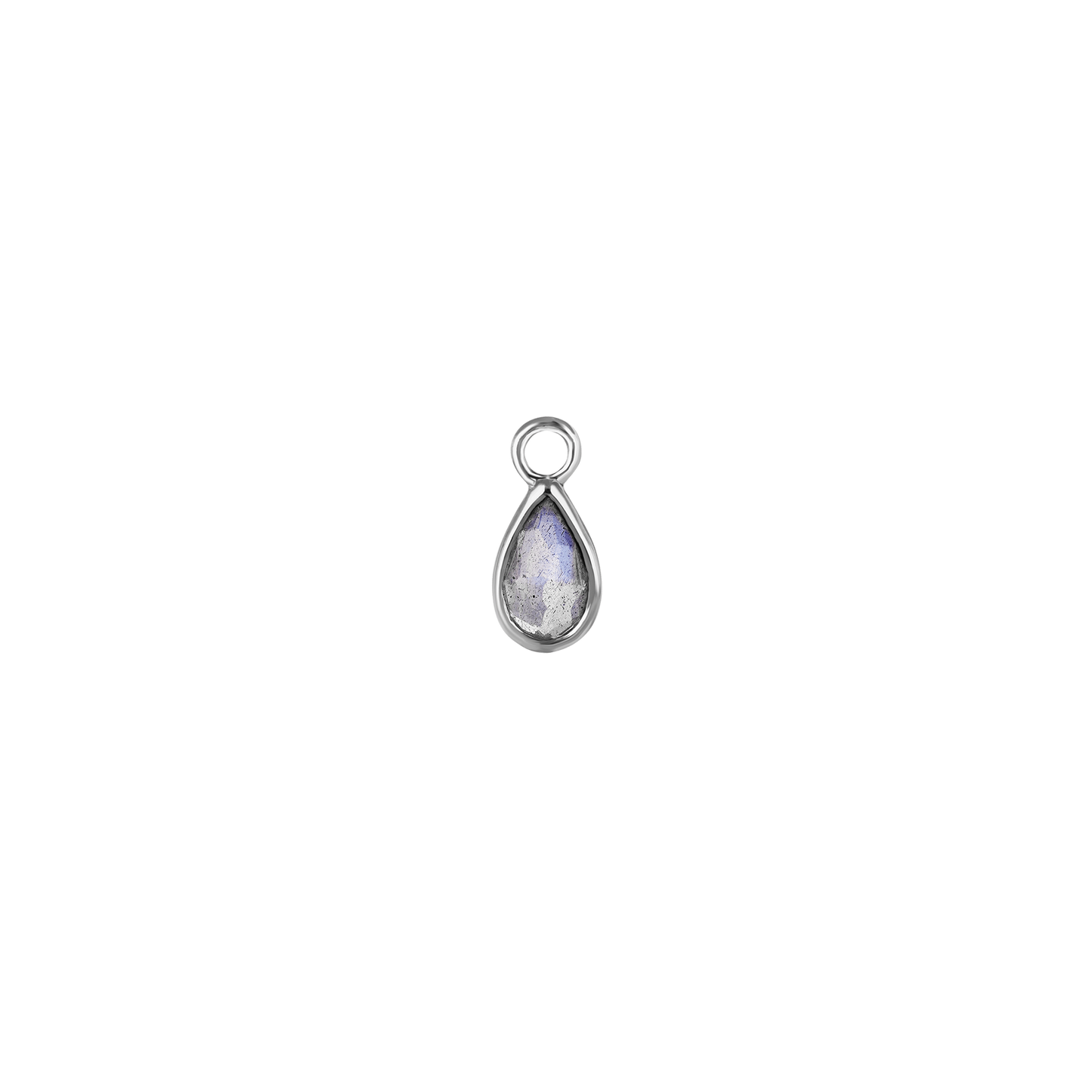 Solara• Briolette Teardrop Gemstone Hoop Charm