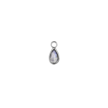 Solara• Briolette Teardrop Gemstone Hoop Charm