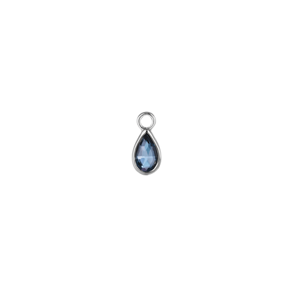 Solara• Briolette Teardrop Gemstone Hoop Charm