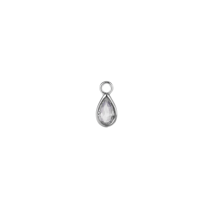 Solara• Briolette Teardrop Gemstone Hoop Charm