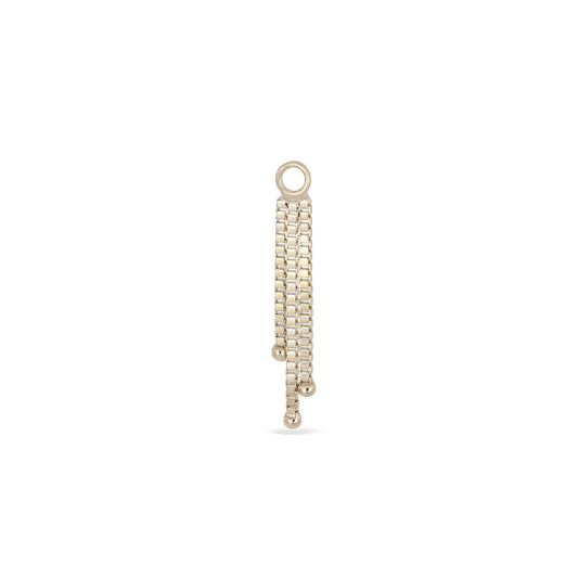 14K yellow gold three slender box chains finished with polished ball tips charm