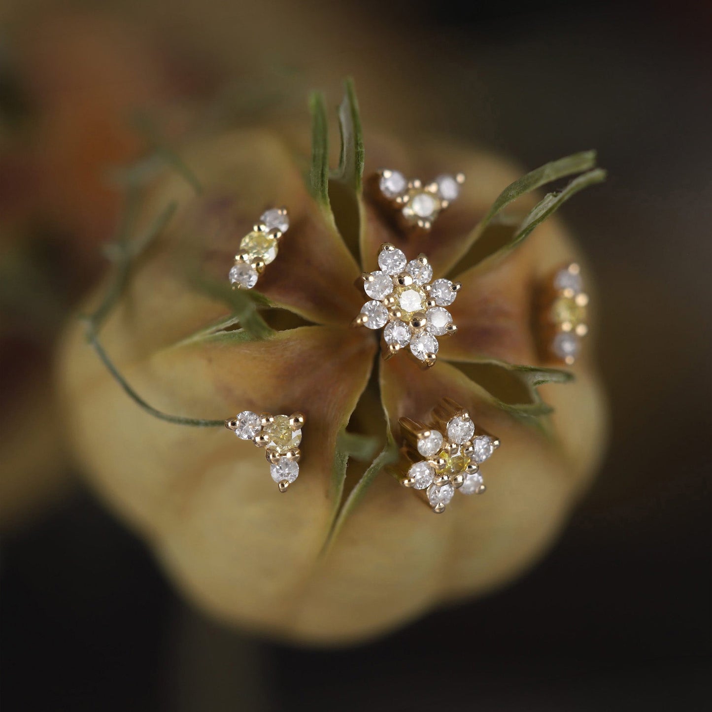 Blossom • Tiny Icy Floral Diamond Threadless End