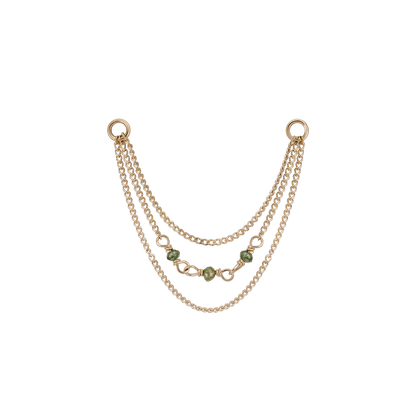 Sisley • Natural Diamond Bead Triple Curb Chain 32mm