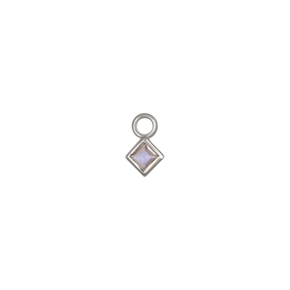 Neo 14K Gold Princess Cut Gemstone Hoop Charm