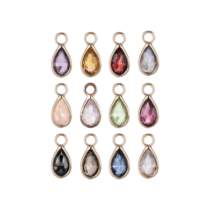 Solara• Briolette Teardrop Gemstone Hoop Charm