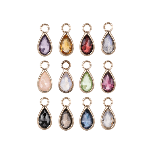 Solara• Briolette Teardrop Gemstone Hoop Charm