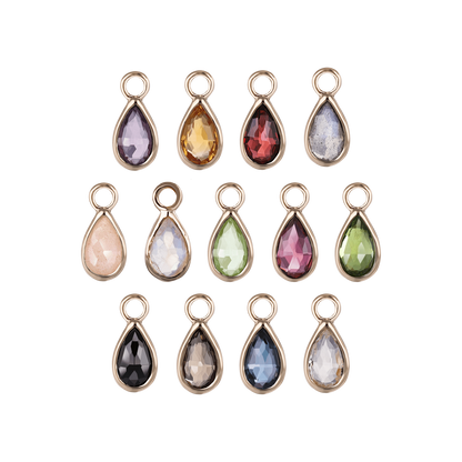 Solara• Briolette Teardrop Gemstone Hoop Charm