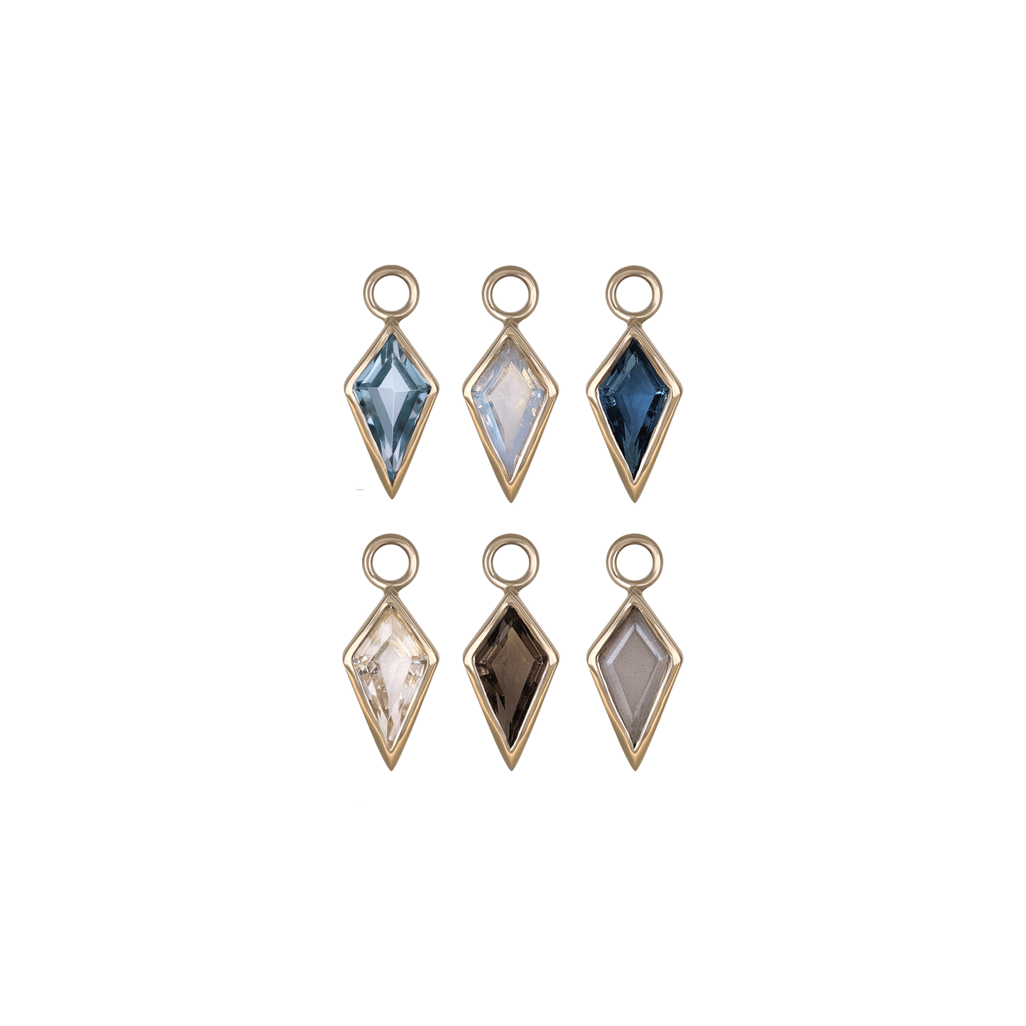 Zenith [Large] • 14K Gold Kite Gemstone Hoop Charm