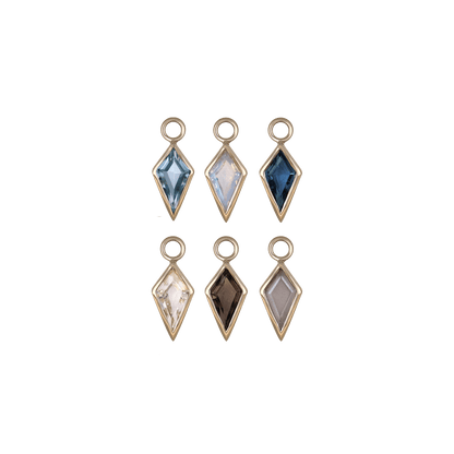 Zenith [Large] • 14K Gold Kite Gemstone Hoop Charm