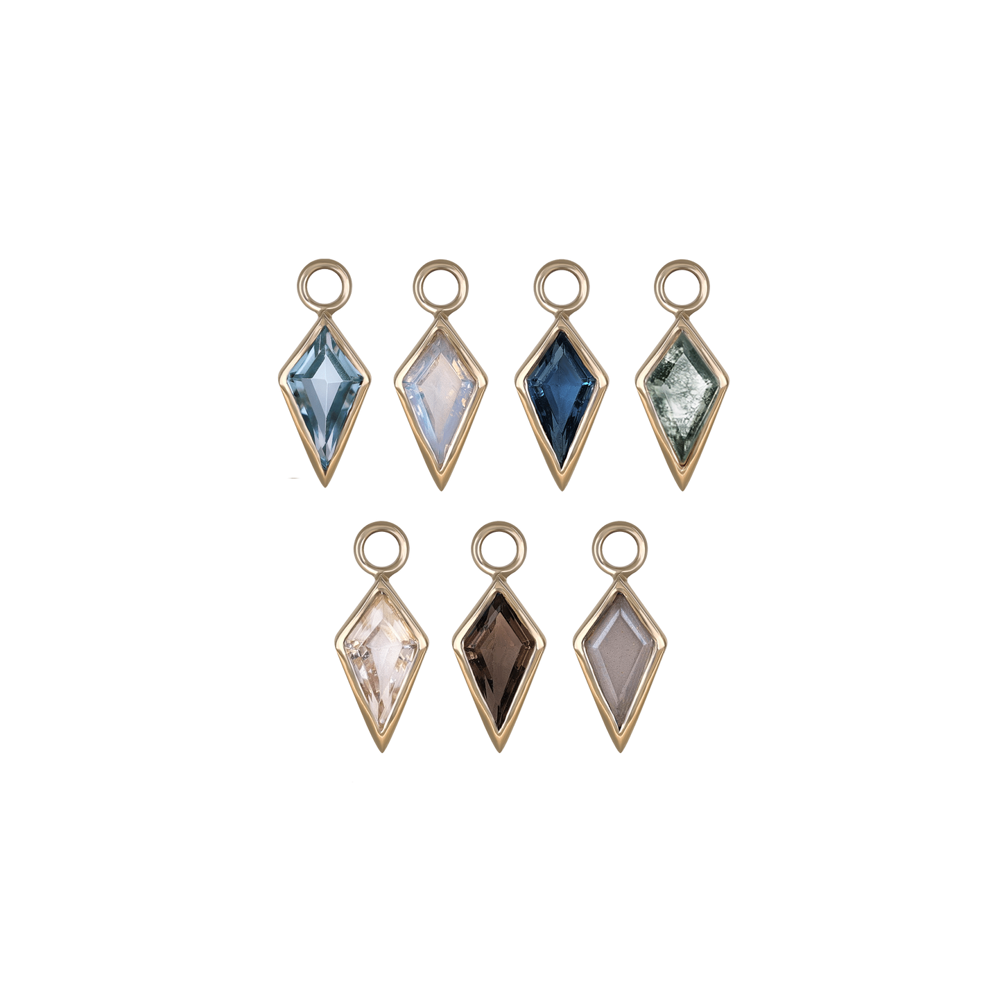 Zenith [Large] • 14K Gold Kite Gemstone Hoop Charm