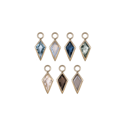 Zenith [Large] • 14K Gold Kite Gemstone Hoop Charm