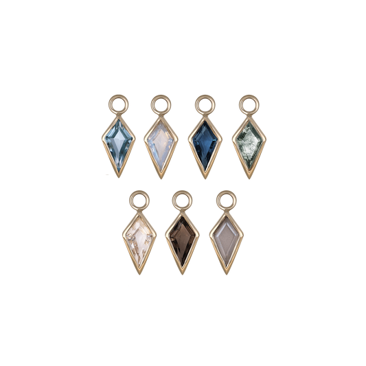 Zenith [Large] • 14K Gold Kite Gemstone Hoop Charm