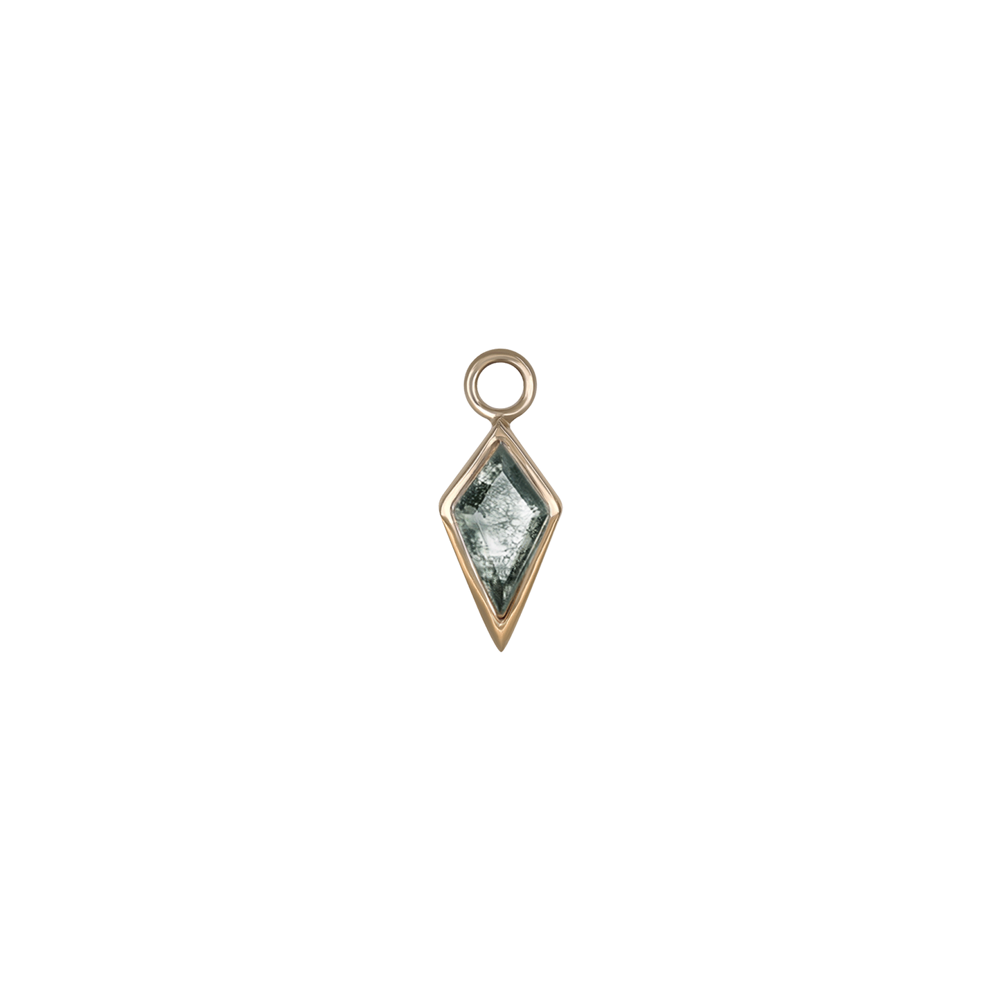 Zenith [Large] • 14K Gold Kite Gemstone Hoop Charm