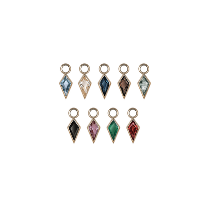 Zenith [Small] • 14K Gold Kite Gemstone Hoop Charm
