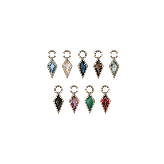 Zenith [Small] • 14K Gold Kite Gemstone Hoop Charm