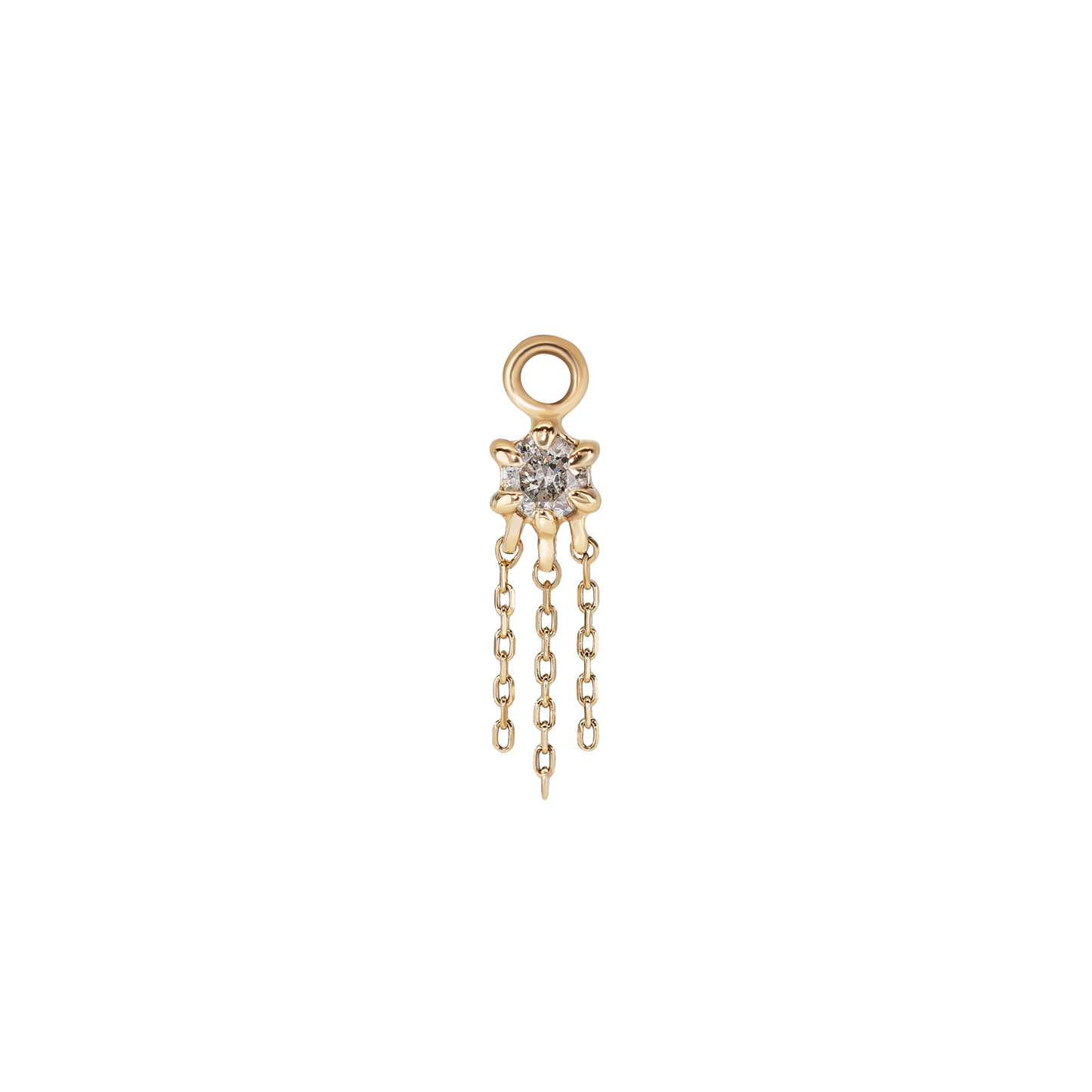 Lumina • 14K Gold Genuine Diamond Hoop Charm