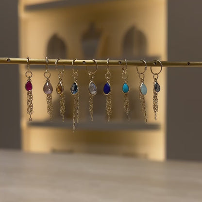 Limited • Tear-Drop Charm with Draped Tassel Chains