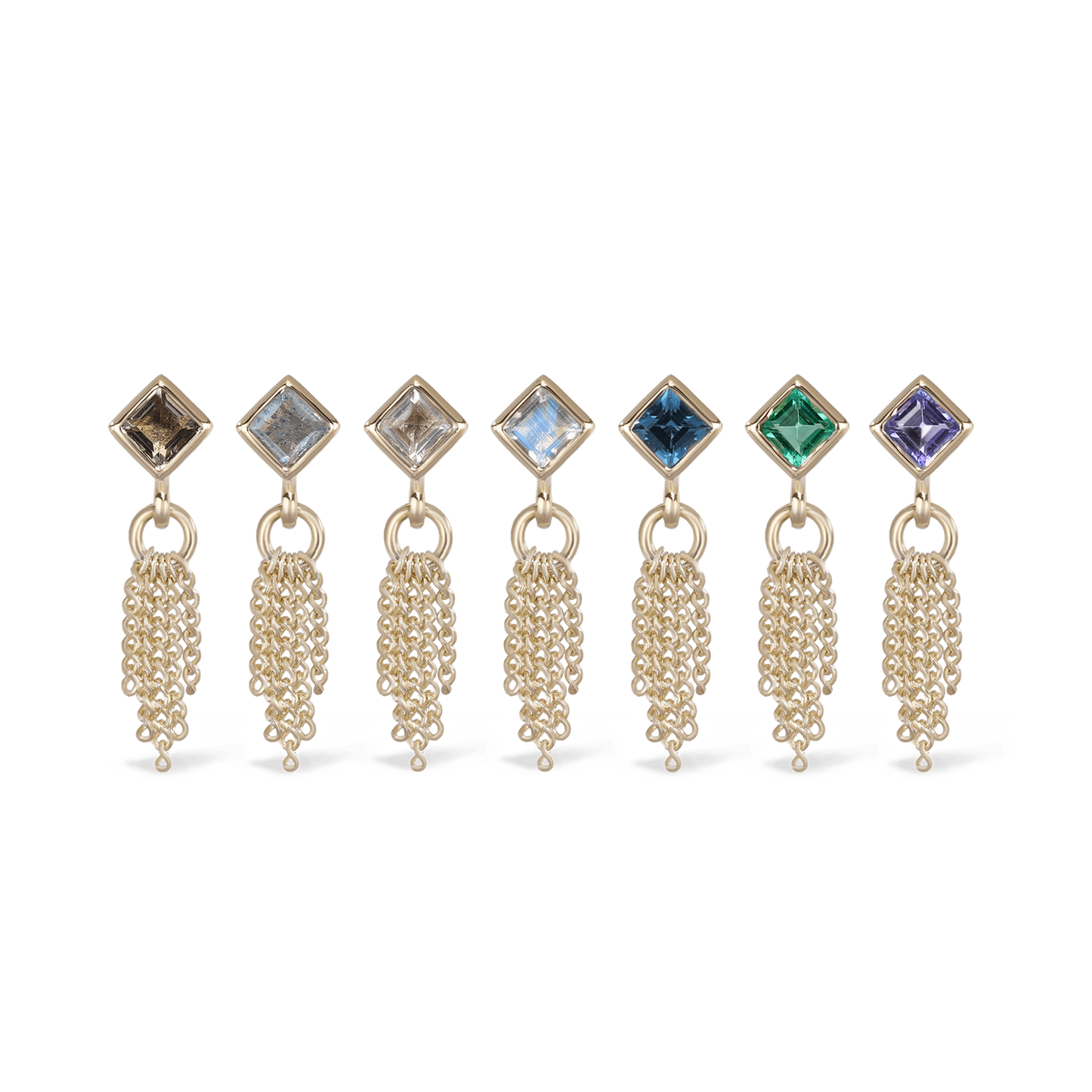 Miel • Natural Gemstone 5 Curb Chain Tassel
