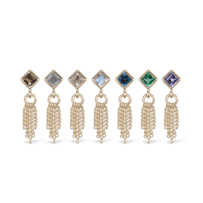 Miel • Natural Gemstone 5 Curb Chain Tassel