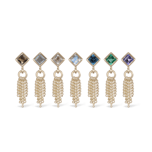 Miel • Natural Gemstone 5 Curb Chain Tassel