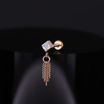 Miel • Natural Gemstone 5 Curb Chain Tassel