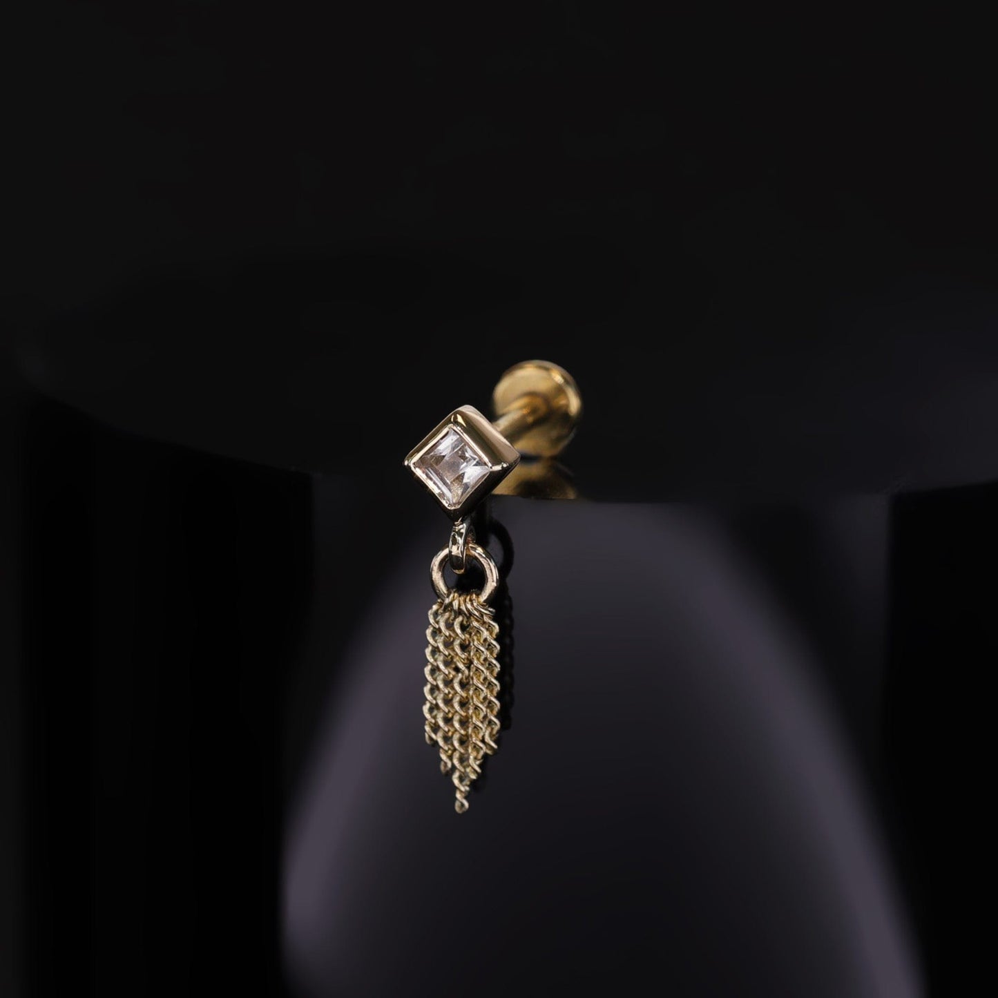 Miel • Natural Gemstone 5 Curb Chain Tassel