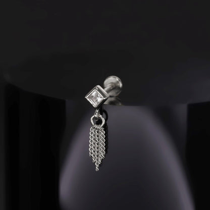 Miel • Natural Gemstone 5 Curb Chain Tassel