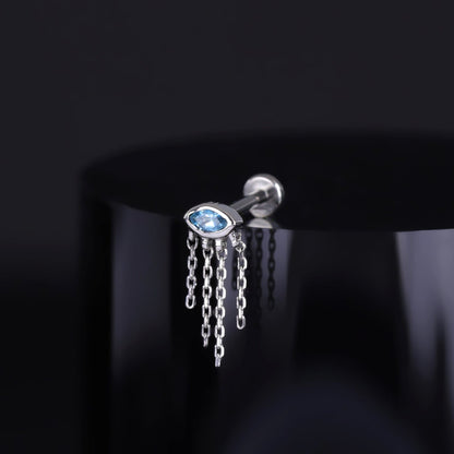 Misty Dew • Natural Gemstone Threadless Stud