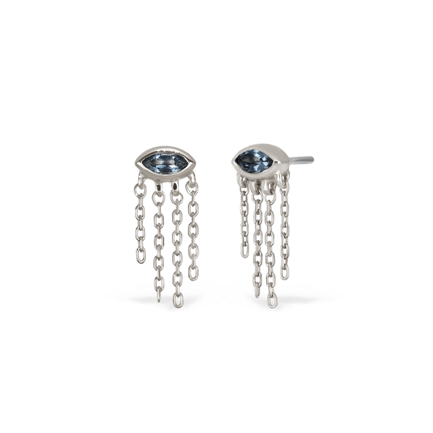 Misty Dew • Natural Gemstone Threadless Stud