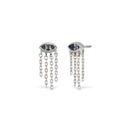 Misty Dew • Natural Gemstone Threadless Stud