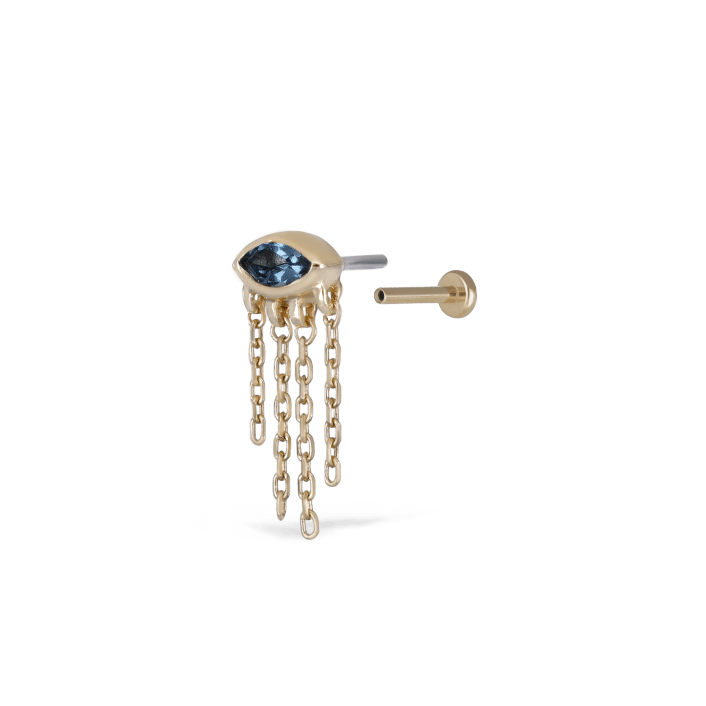 Misty Dew • Natural Gemstone Threadless Stud