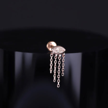 Misty Dew • Natural Gemstone Threadless Stud