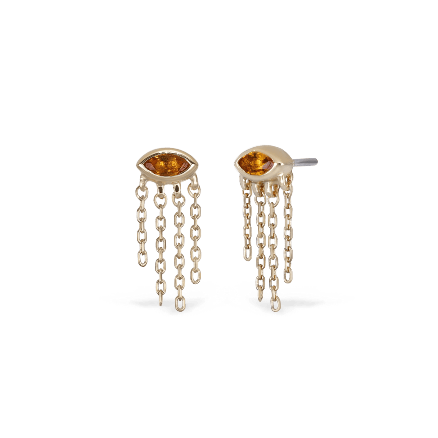 Misty Dew • Natural Gemstone Threadless Stud