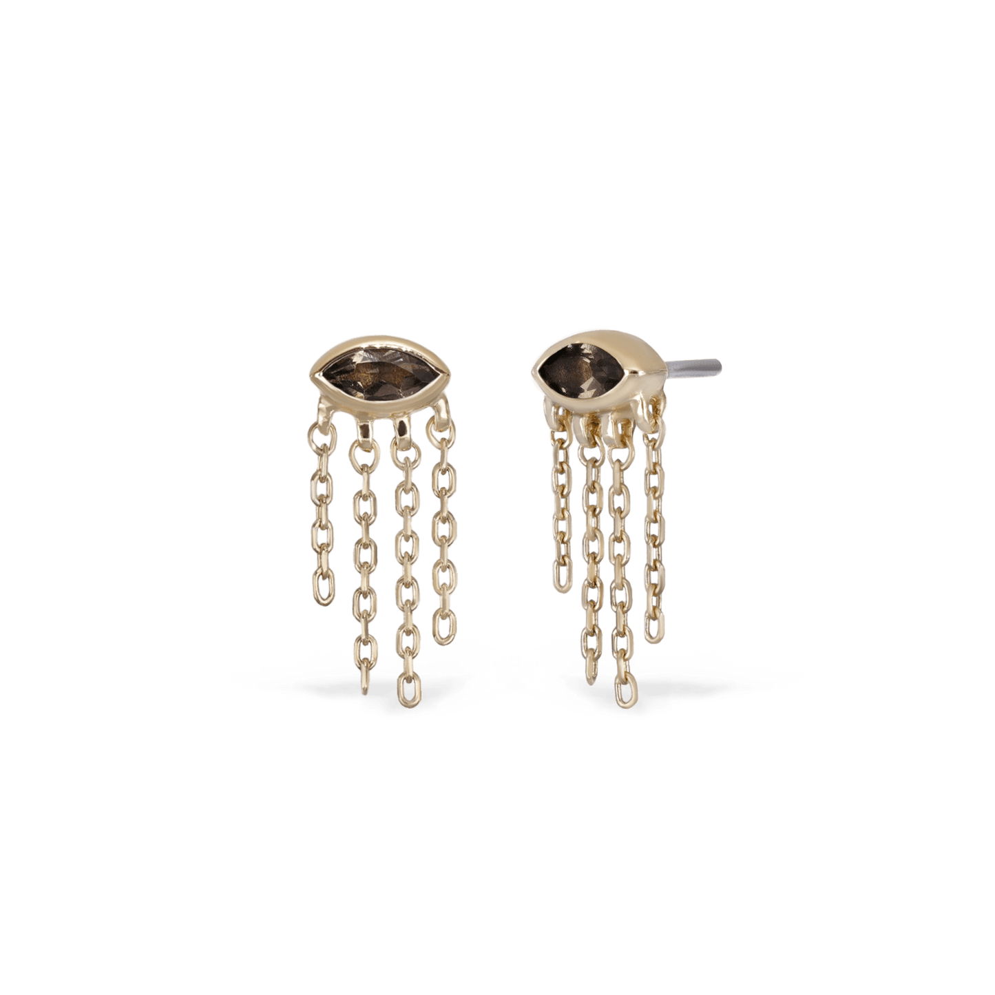 Misty Dew • Natural Gemstone Threadless Stud