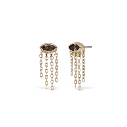 Misty Dew • Natural Gemstone Threadless Stud