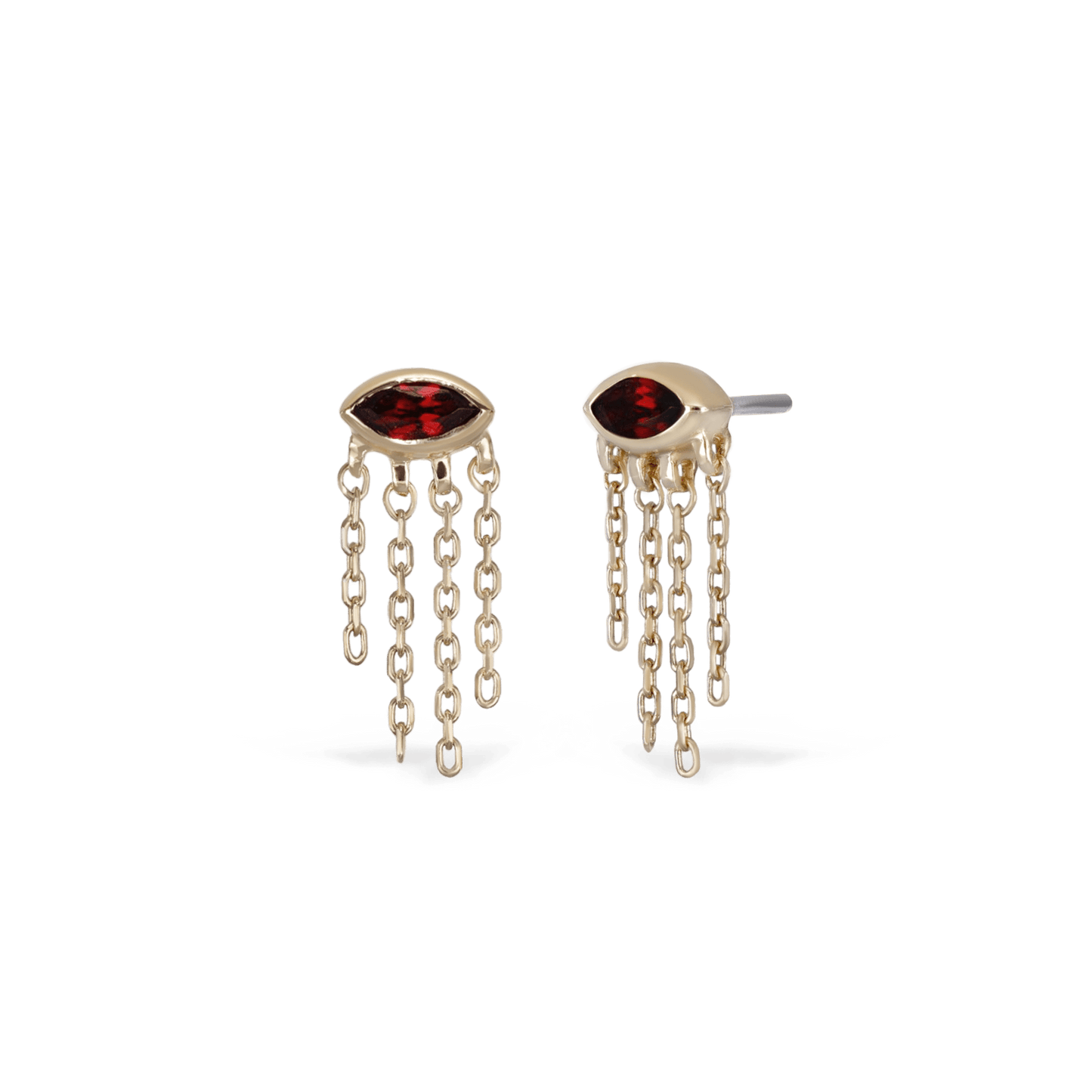 Misty Dew • Natural Gemstone Threadless Stud