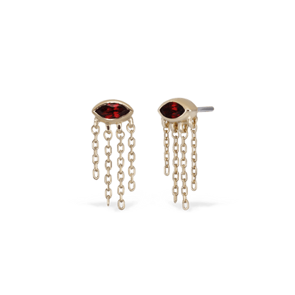 Misty Dew • Natural Gemstone Threadless Stud