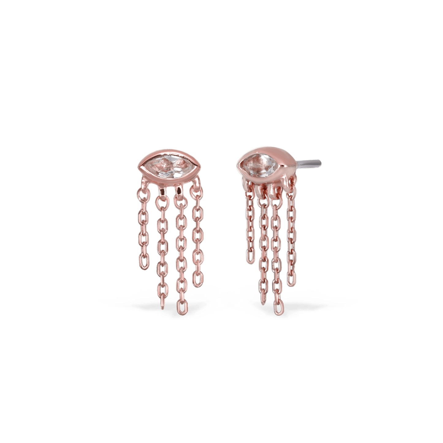 Misty Dew • Natural Gemstone Threadless Stud