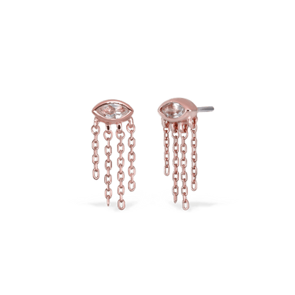 Misty Dew • Natural Gemstone Threadless Stud