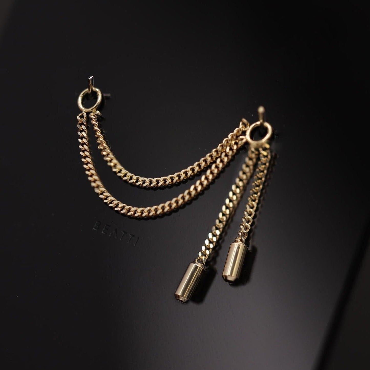 NO PICTURE-  Vicenza 'Chicor' 14K Solid Gold Double Dangle Chain Attachment - BEATTI