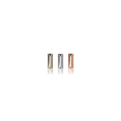 Tiny 14K Solid Gold Bar Flat Back Earring - BEATTI