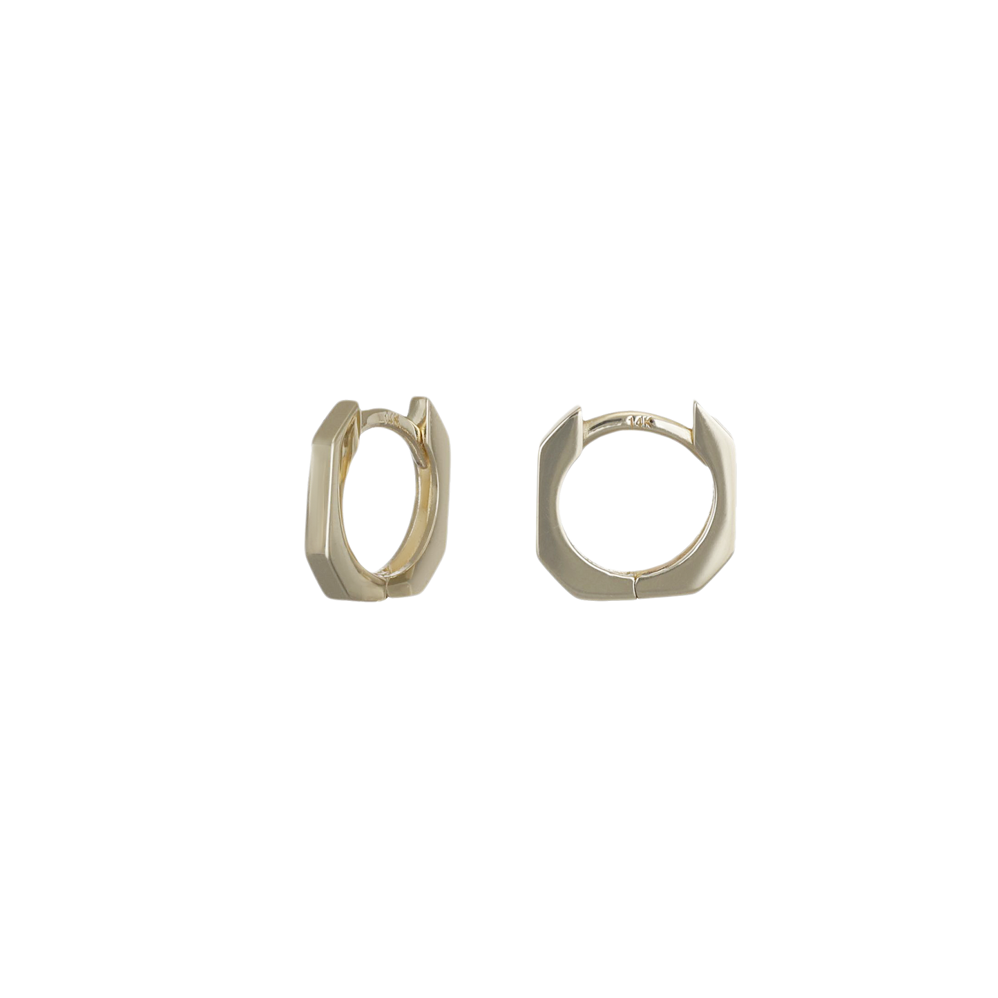 14k Gold Geometric Edge Hoop Earring - BEATTI