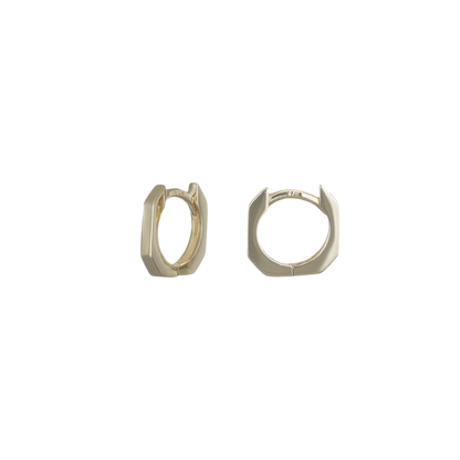 14k Gold Geometric Edge Hoop Earring - BEATTI