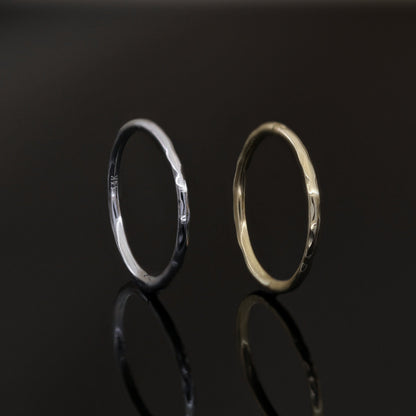 14K Gold Textured Clicker Hoops